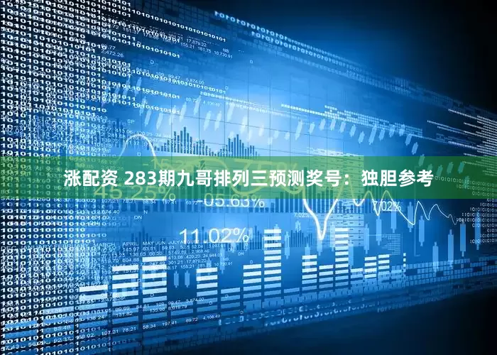 涨配资 283期九哥排列三预测奖号：独胆参考